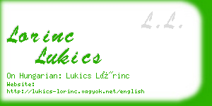 lorinc lukics business card